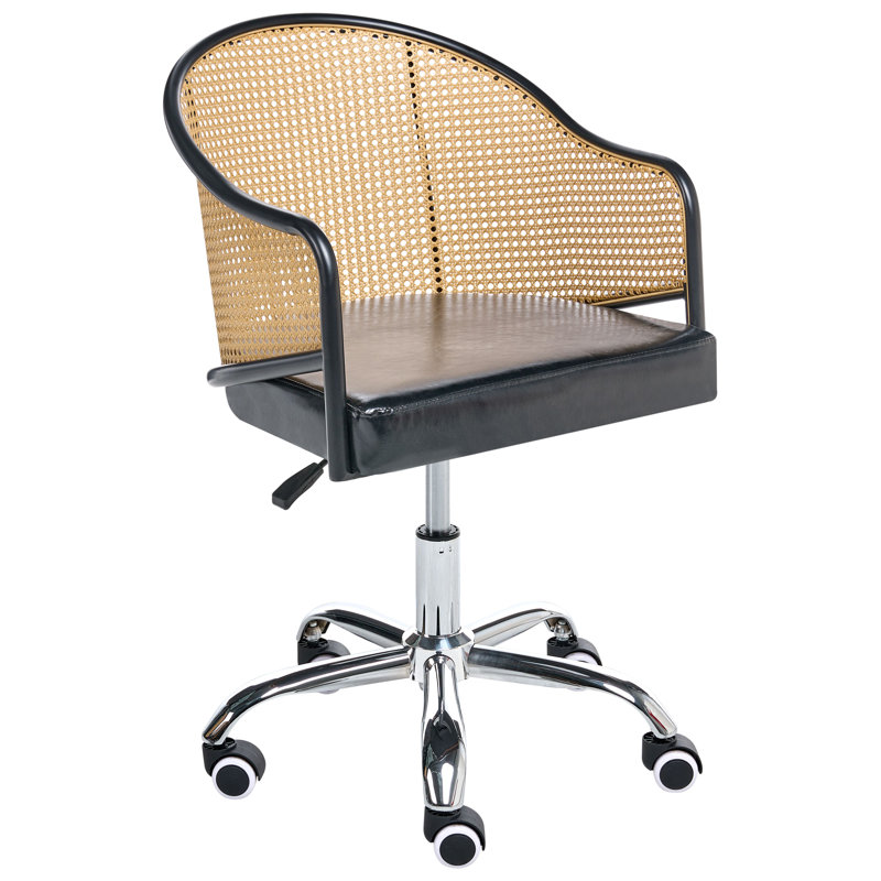 Desk Chair REDDING Faux Leather, Black