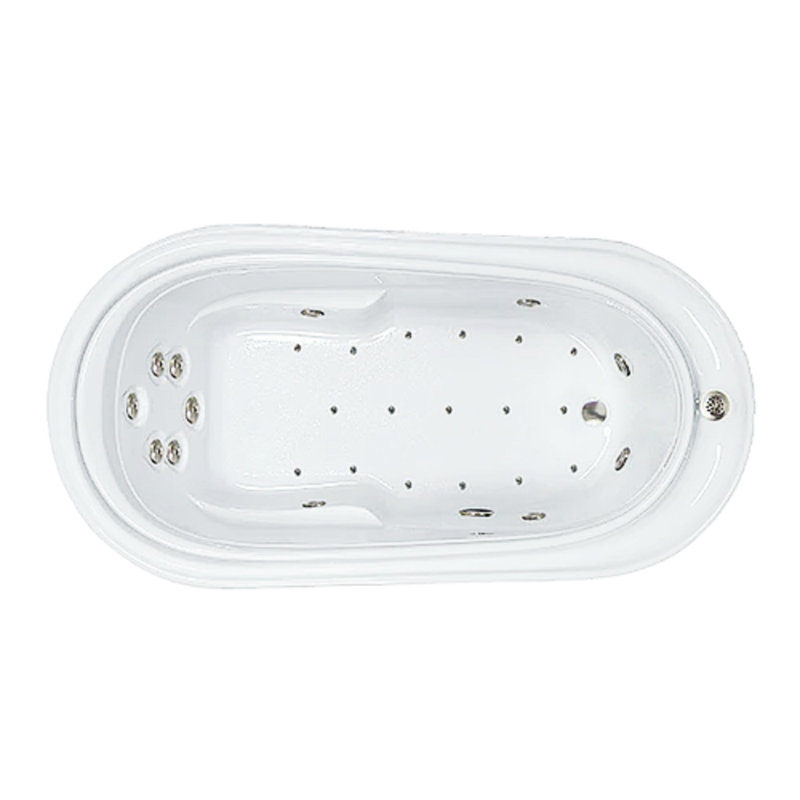 72" L x 37" W Elite Series Drop In Combination Acrylic Bathtub with Reversible Drain in White
