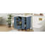 Meuble-lavabo 24 po avec lavabo, armoire de salle de bain avec tablette de porte, tiroir profond, panier coulissant à 2 niveaux, structure en bois massif et panneau de fibres à densité moyenne, un paquet, bleu gris