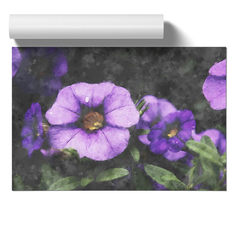 Purple Flowers Painting - Frameless Print, 30cm H x 42cm W x 0.1cm D