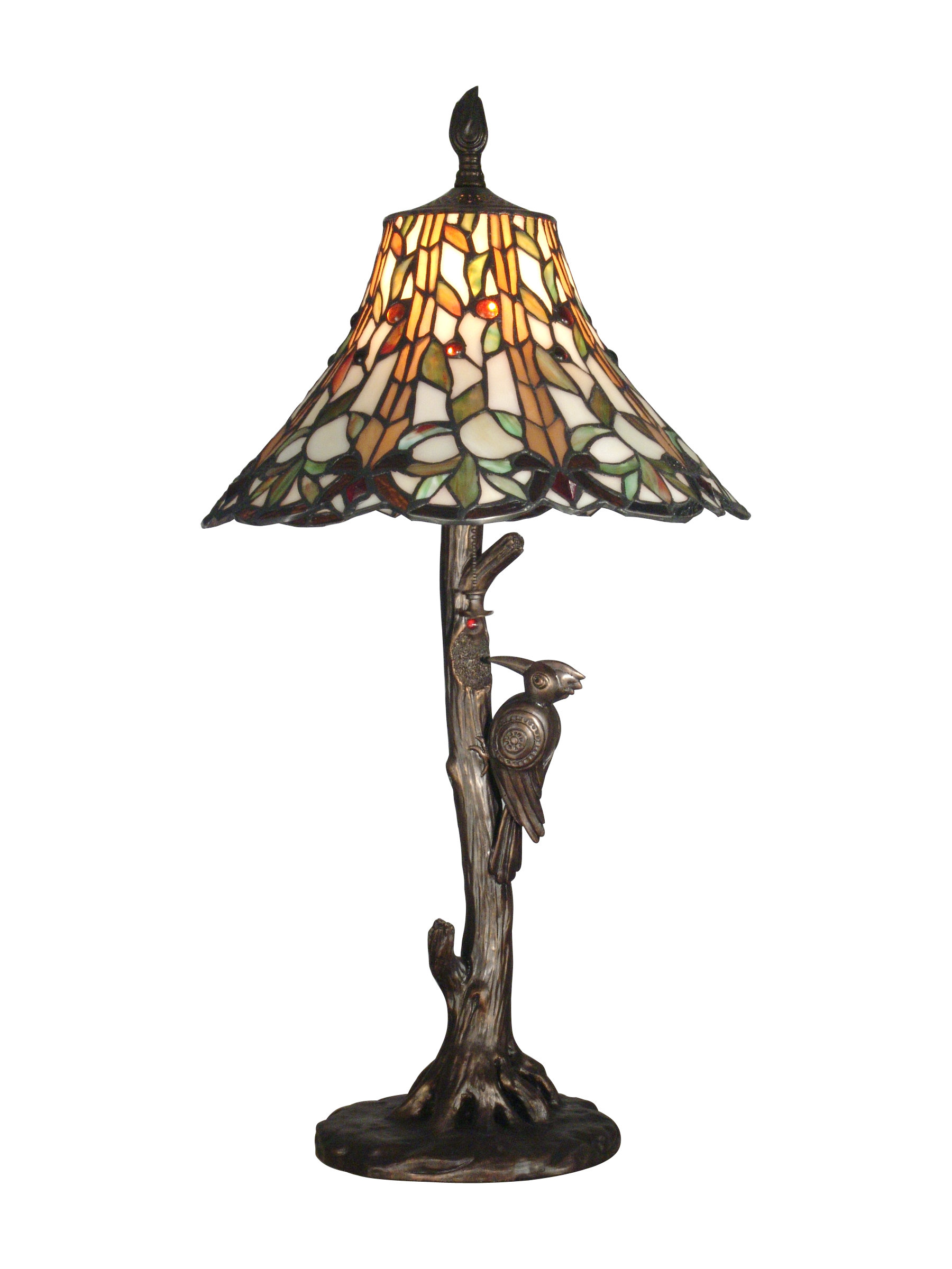 Dale Tiffany Lauralyn Woodpecker 1 Light Table Lamp | Wayfair