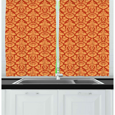 Damask Pointed Kitchen Curtain
