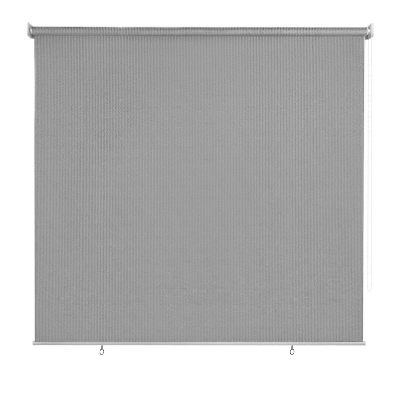 Rideau roulant d'extérieur, stores pare-soleil pour la terrasse, protection UV, Gris, L 96 po x L 96 po