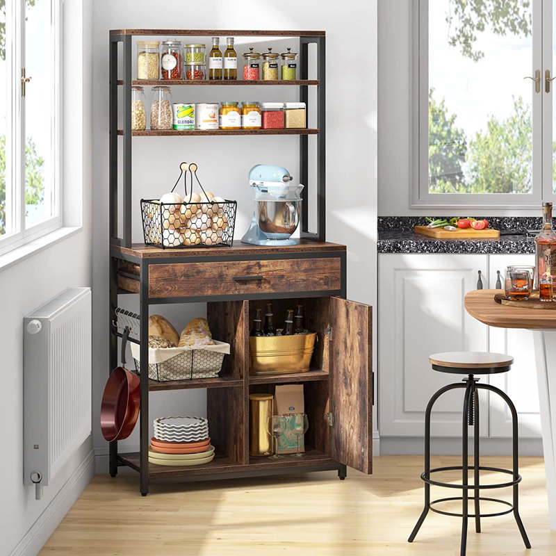 Étagères de cuisine à 6 niveaux avec armoire et tiroir