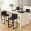 Sturdy Modern Low-Back Counter Height Bar Stools with Metal Frame and Faux Leather Upholstery-549969982