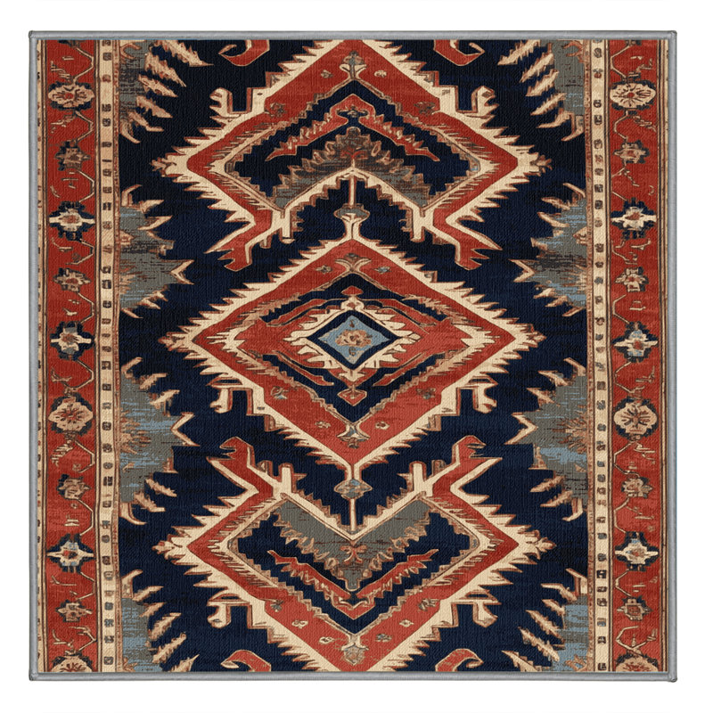 Tapis brun lavable à la machine, Carré 3 pi