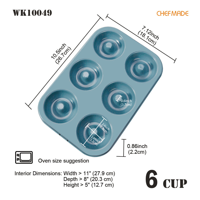 Chefmade 6 Cups Non-stick Donut Pan