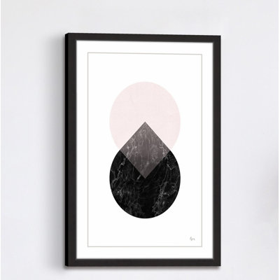 «Pink Tears» - Reproduction d'art graphique sur papier encadré