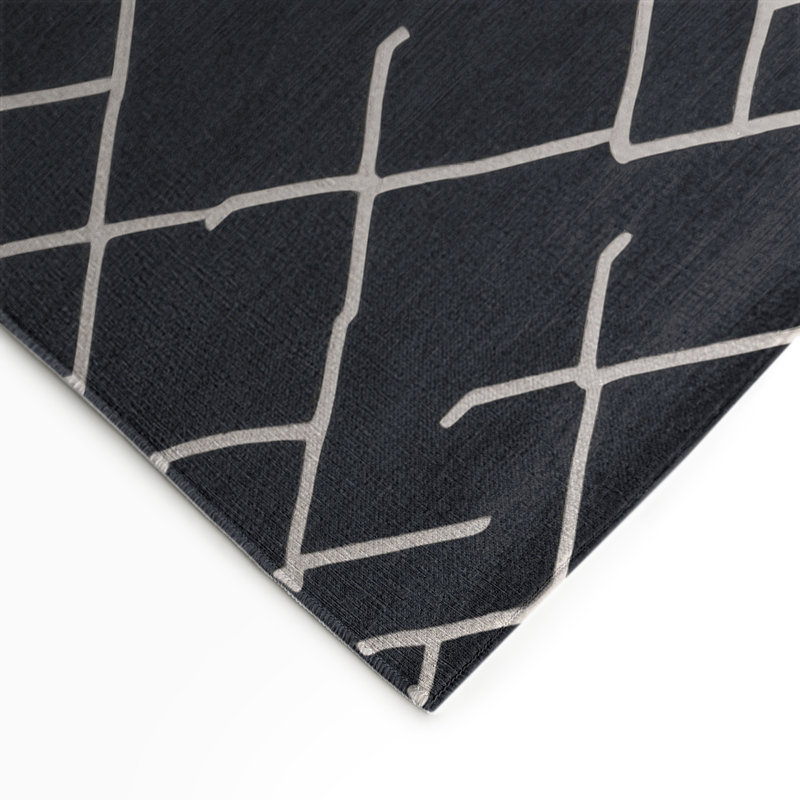 Tapis gris intérieur et extérieur Trellis, Rectangulaire 3 pi x 5 pi