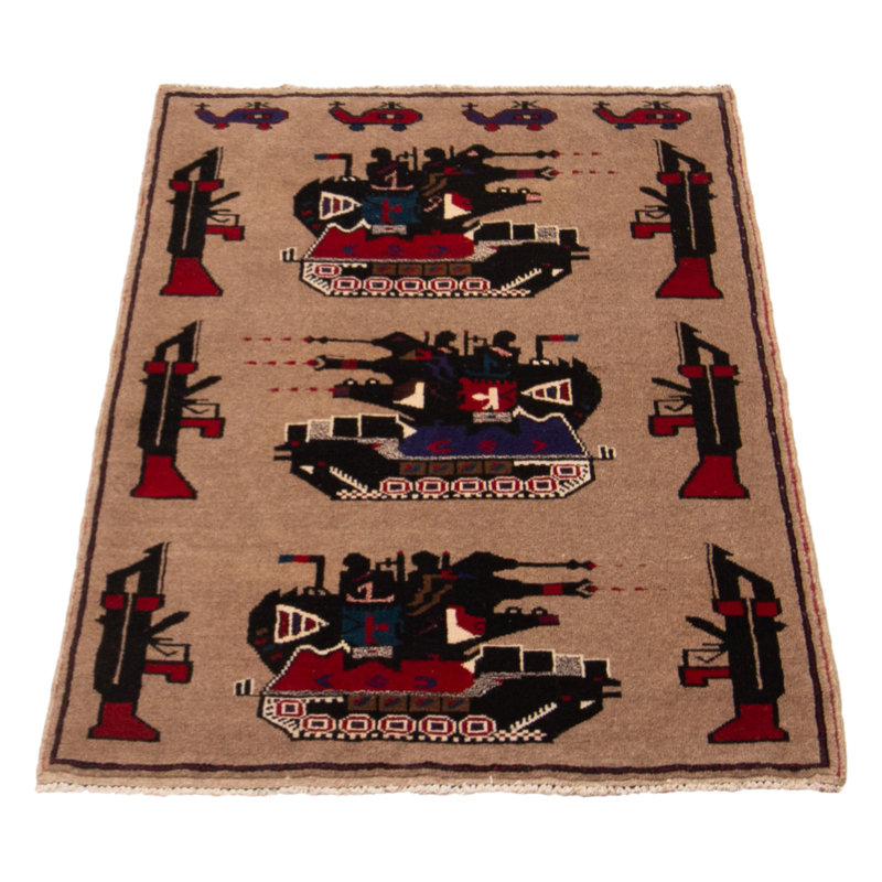 Tapis brun clair Rare War 2 pi 10 po x 4 pi 10 po