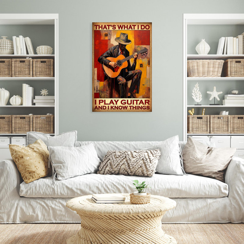 Markeesha Man I Play Guitare, H 36 po x l 24 po x P 1,25 po