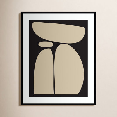 Balancing Zen Rocks Black and Tan Print