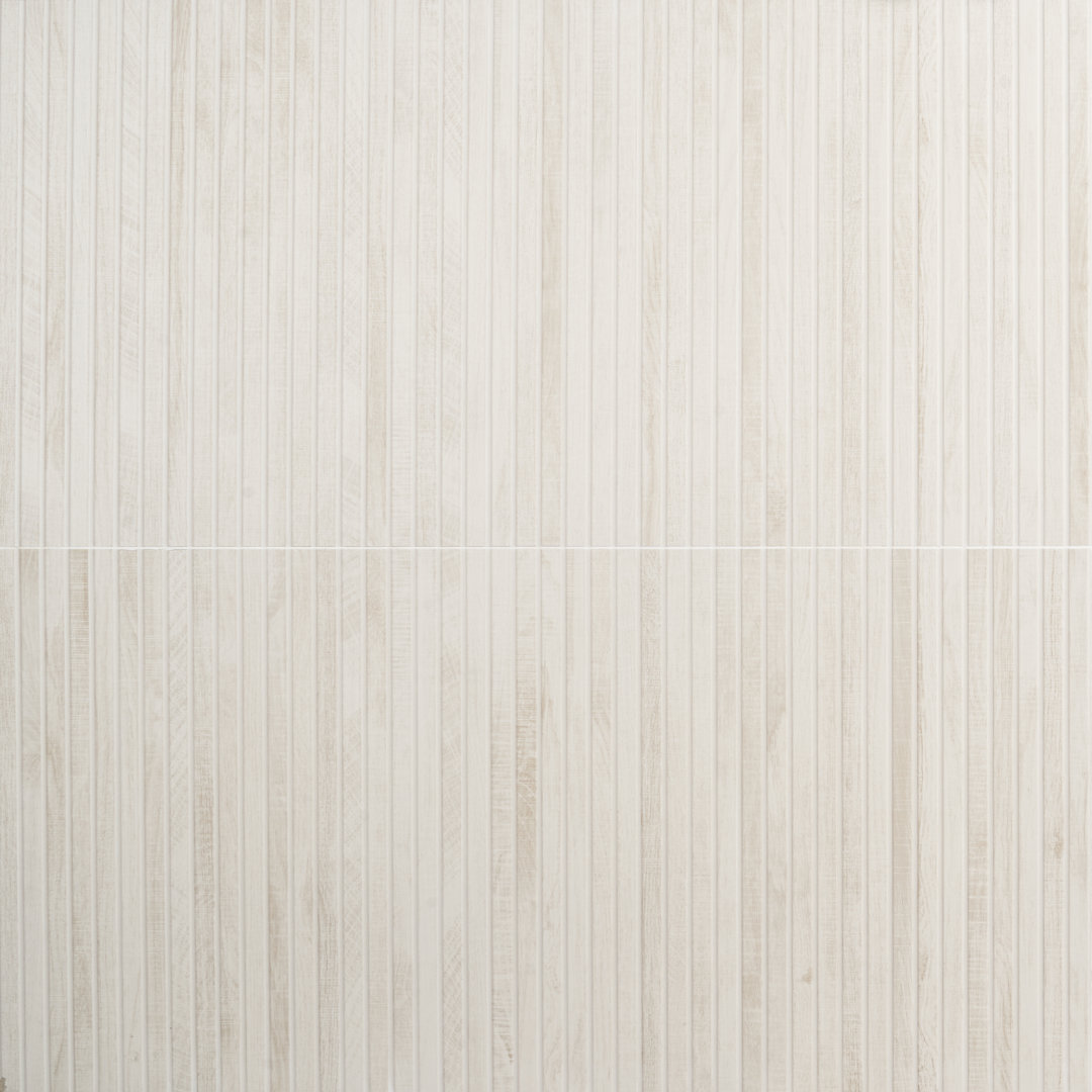 Auburn Ribbon 24 in. x 48 in. Porcelain Ribbed Wood Look Wall Tile (15.49 Sq. Ft. / Case) Bond Tile 
