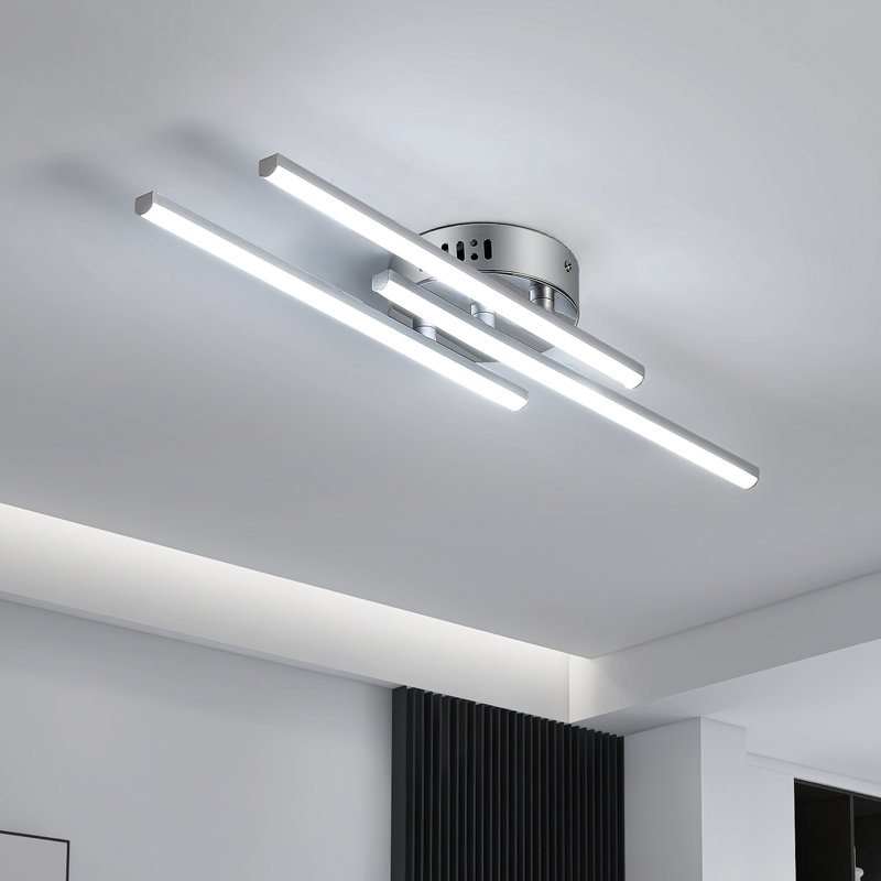 3-Light 56cm LED Semi Flush Mount Ceiling Light