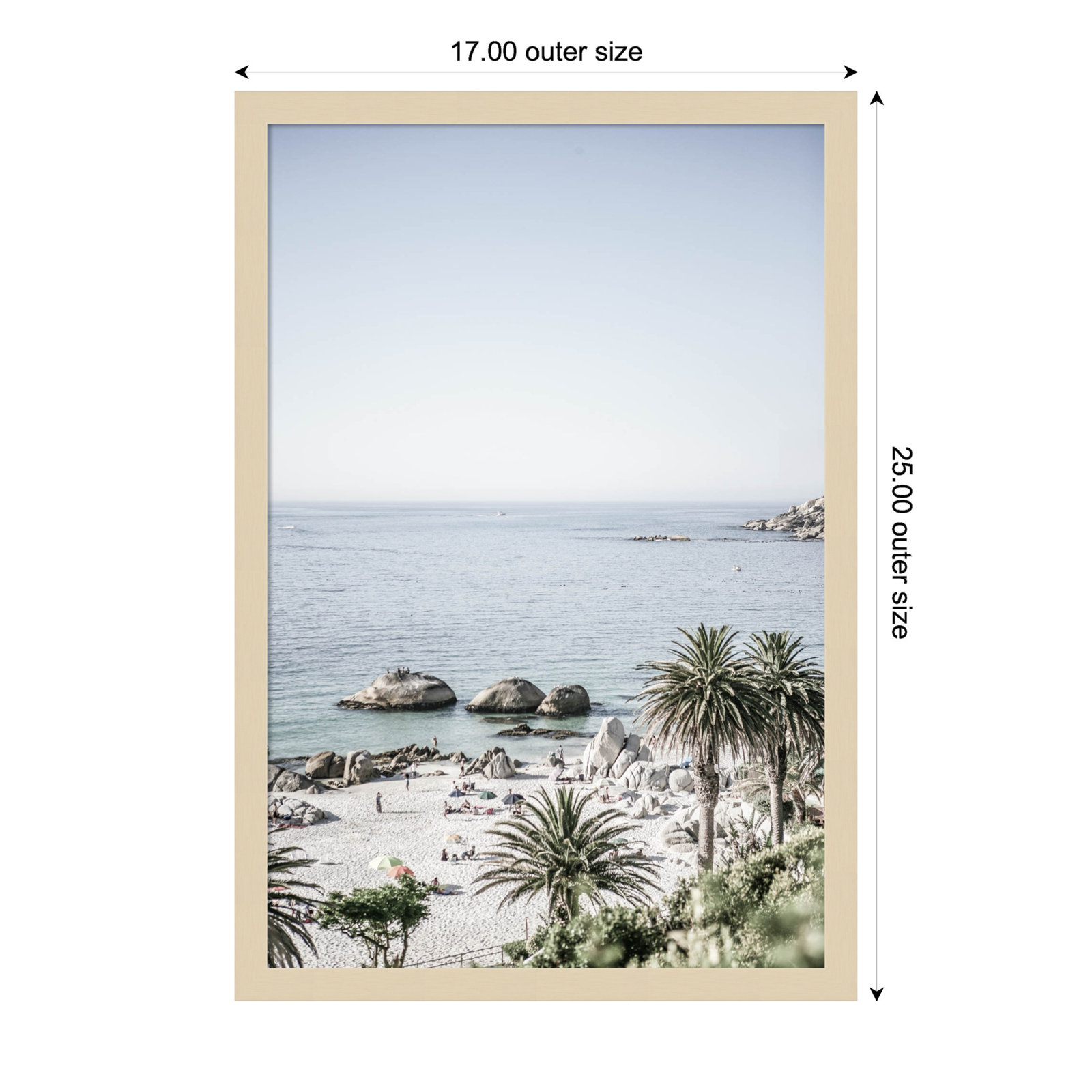 Pindall "Clifton Beach" Print, Brown, 25" H x 17" W