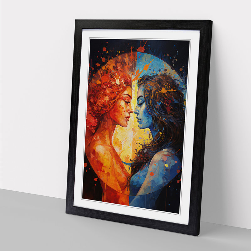 Single Picture Frame Print on Wood, 46cm H x 34cm W, Black Framed
