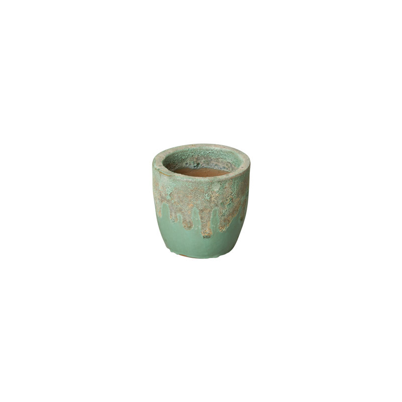 Pot de fleurs en céramique, H 9 po x l 9 po x P 9 po, Bleu spa