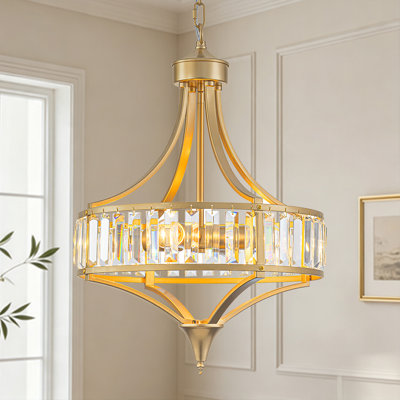 4 Light Crystal Drum Semi Flush Mount