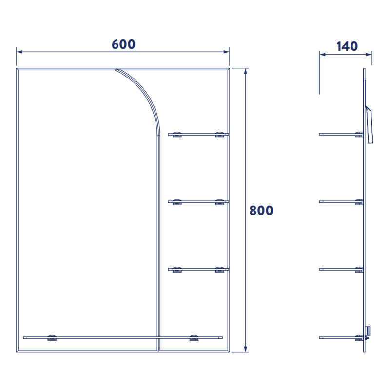 Prochniak Wall Mirror with Shelves