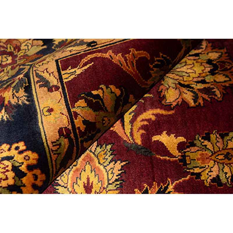 Hand-Knotted High-Quality Red and Black Area Rug
