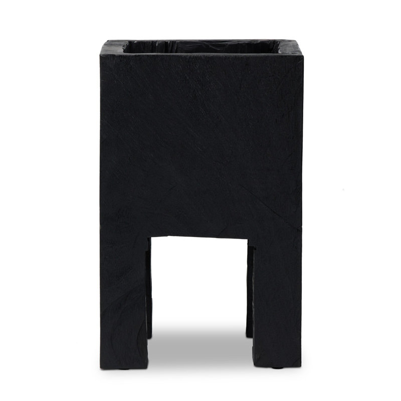 Hoarce Planter - Burnt Reclaimed, 25.75" H x 16" W x 16" D, Carbonized Black