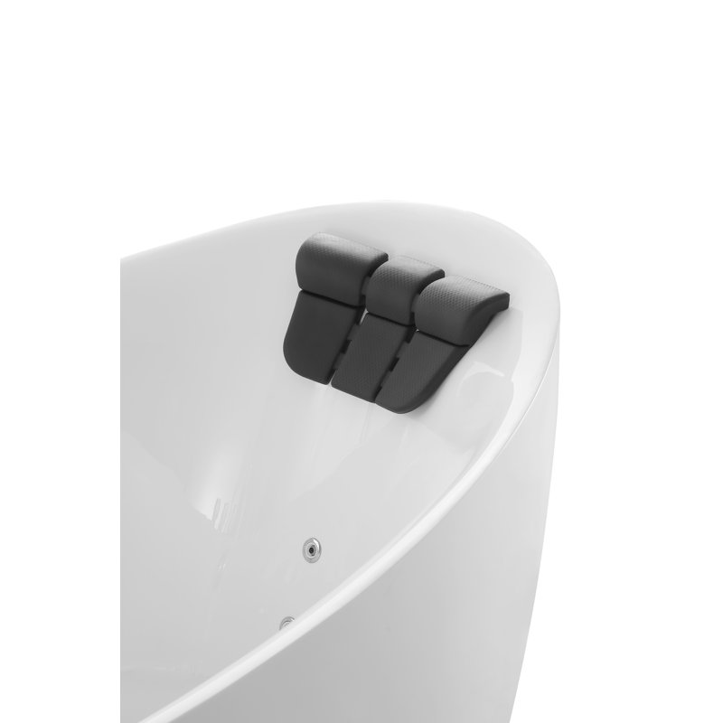 67'' White Acrylic Freestanding Whirlpool Bathtub with Faucet