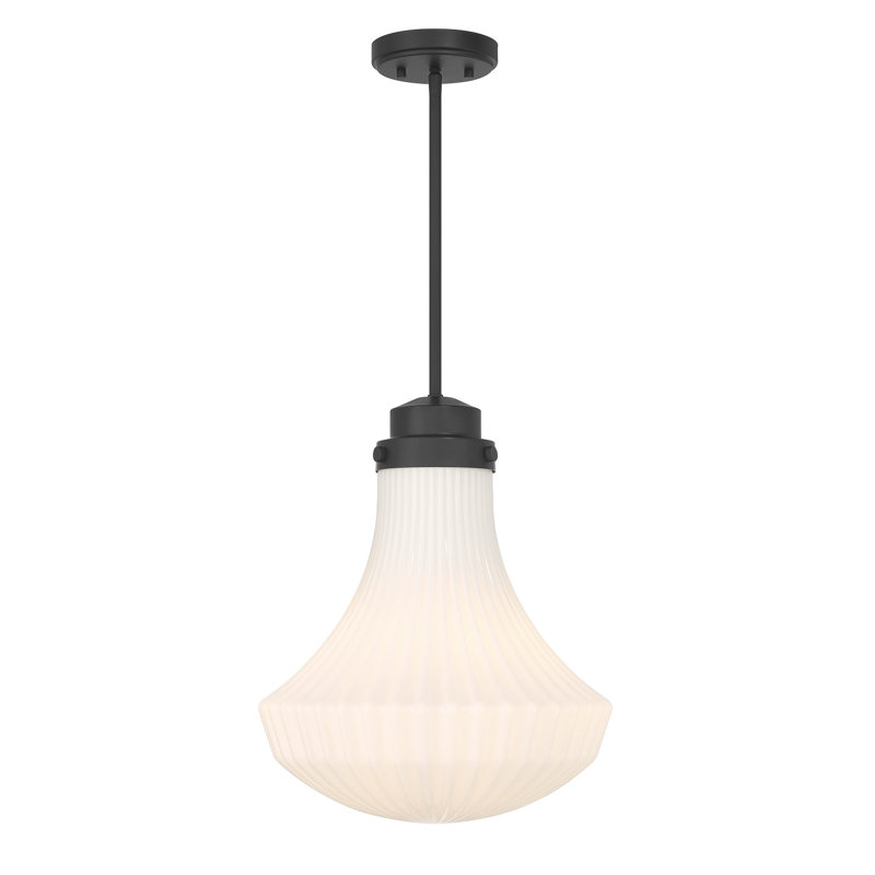 Bartlet 1-Light Pendant in Matte Black, Black