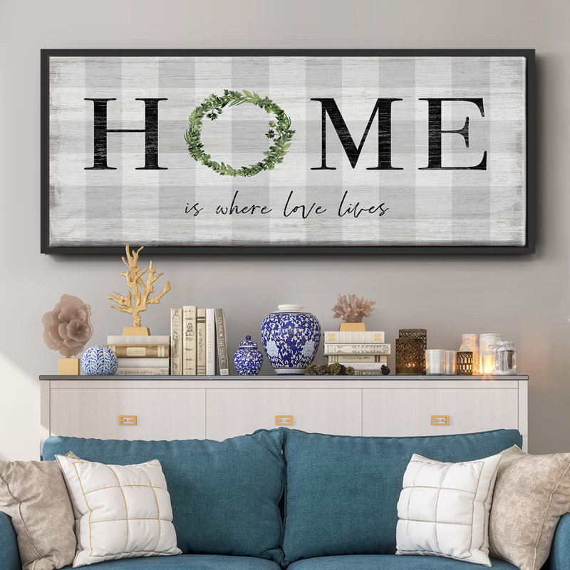 «Where Love Lives», toile encadrée, H 20 po x l 50 po