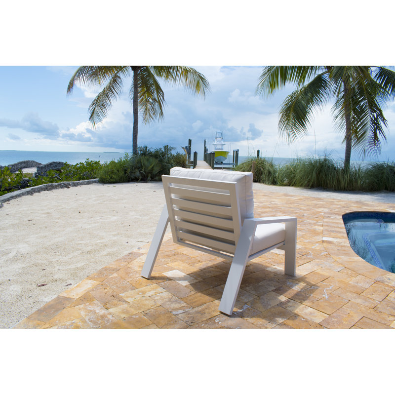 Mykonos Powder Coated Aluminum Outdoor Lounge Chair, Canvas Spa Sunbrella® Canvas