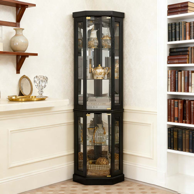 Vitrine de coin lumineuse, Noir