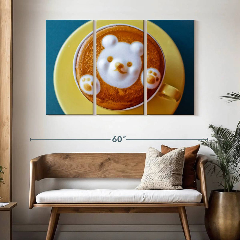 Yarlin Bear Latte Coffee, 32" H x 50" W