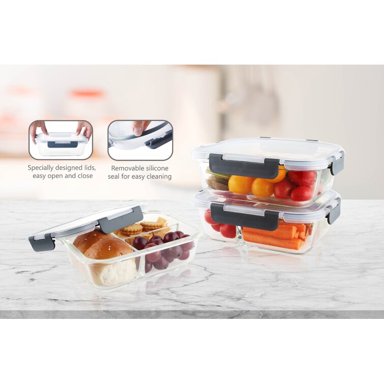 30 Pieces Glass Food Storage Containers Set, Airtight Meal Prep