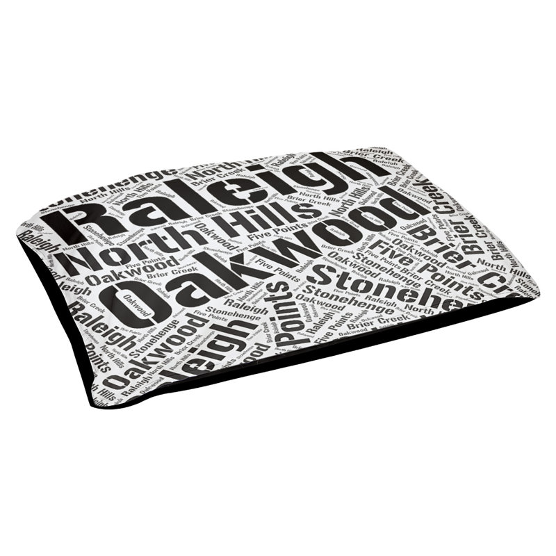 Coussin de chien « districts », Moyen (H 9,5 po x l 28 po x P 18 po), Noir, Raleigh