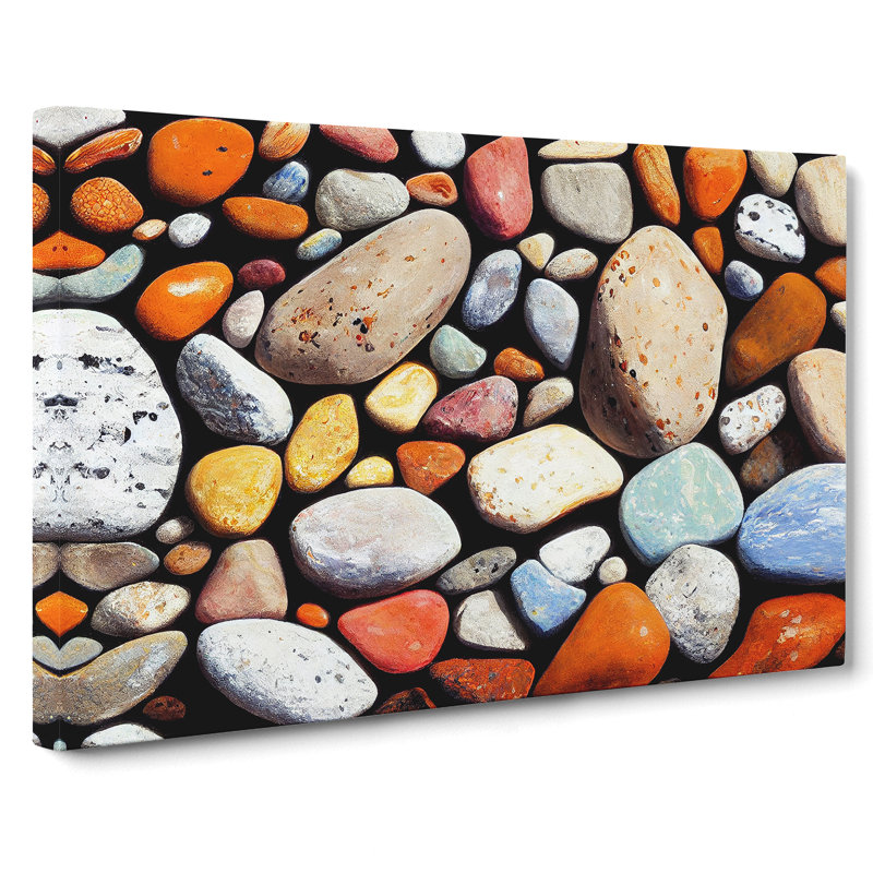 Collection of River Pebbles Vol.1 - Wrapped Canvas, 35cm H x 50cm W x 3cm D