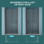 32 po X P 72 po H Porte de douche coulissante semi-sans cadre H en noir mat avec verre trempé transparent