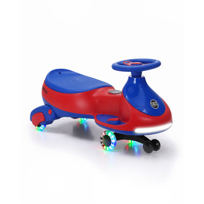 12V Electric Ride On Wiggle Car 4 5AH Rechargeable Battery Single 540 Motor Red Twisting Driving Vehicle for Outdoor Driveway Patio Backyard Racing Adventures with US Standard Charger
