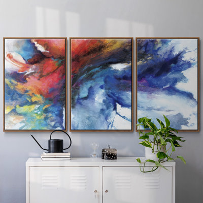 Éclat de couleur - 3 pièces avec cadre flottant