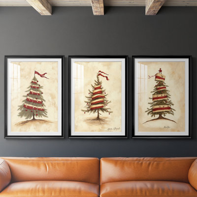 Christmas Holiday Art CDLVI - reproduction sur mesure encadrée de qualité supérieure - 3 pièces