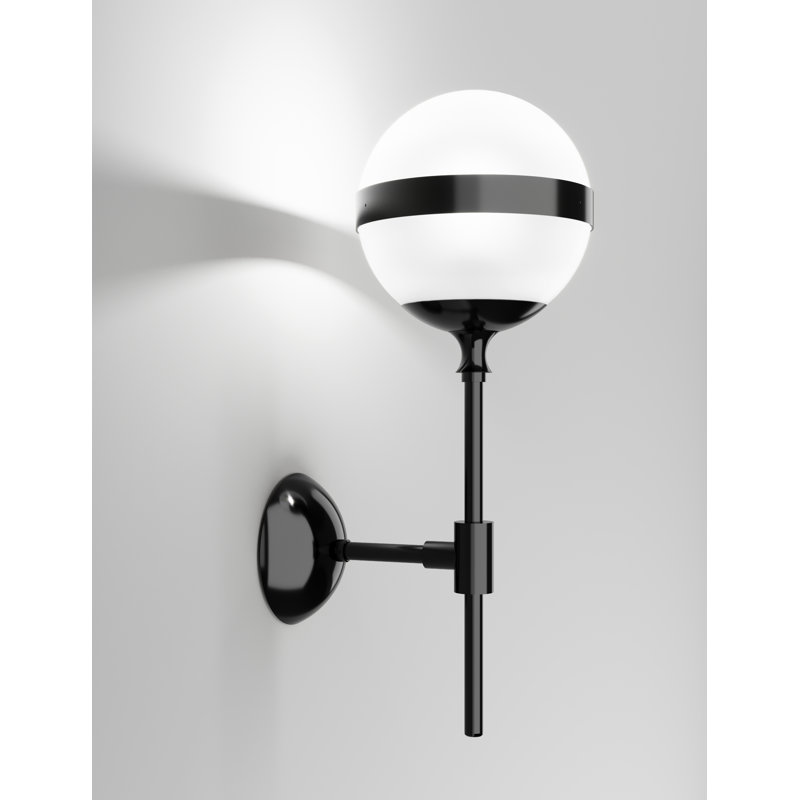 Peggy Wall Lamp White Glossy Anique Brass E12 Ul, Glossy Black