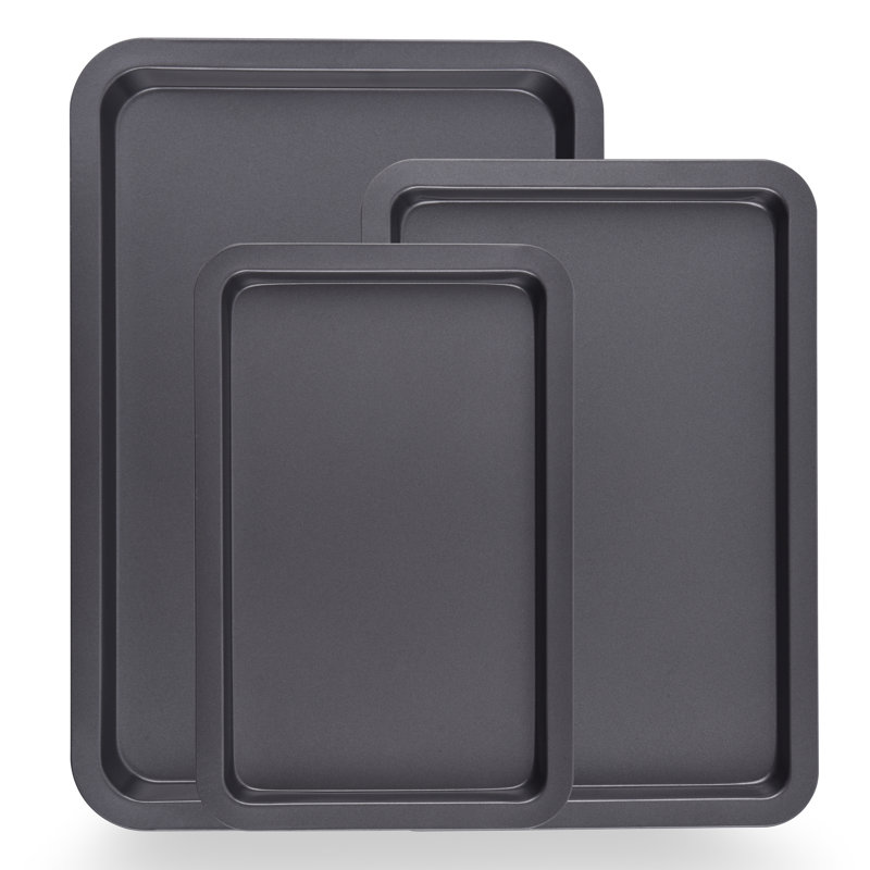 NutriChef Non-Stick Aluminum 3 Piece Baking Sheet Set