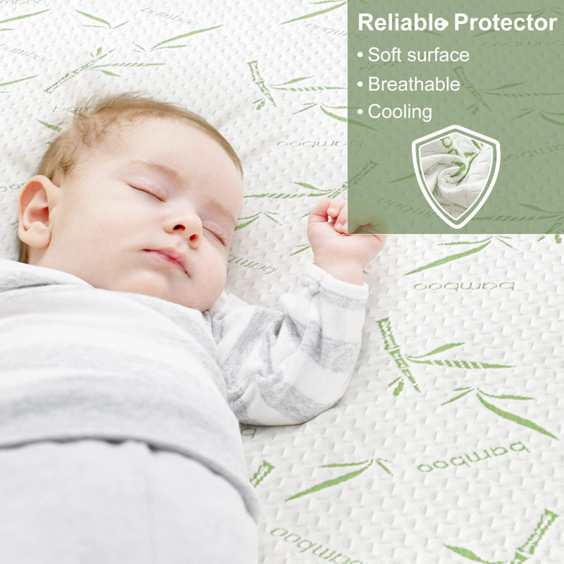 Queen Waterproof Bamboo Rayon Mattress Protector with Deep Pockets