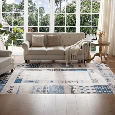 Machine Washable Vintage Area Rug - Soft Carpet With Non-slip Backing For Living Room, Bedroom, Office