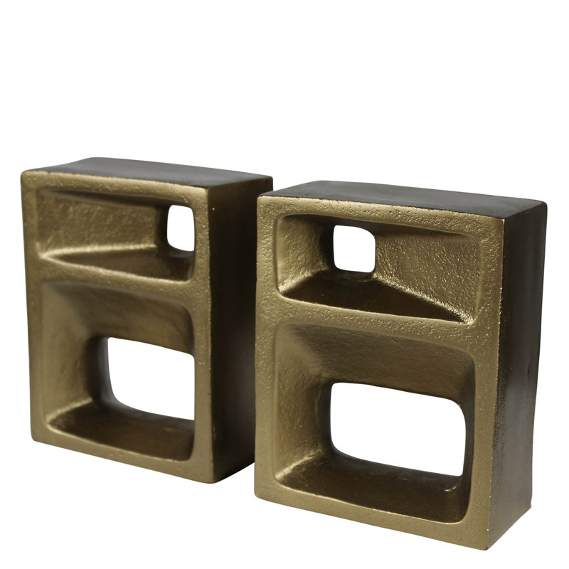 Teca Bookends Pair, Brass