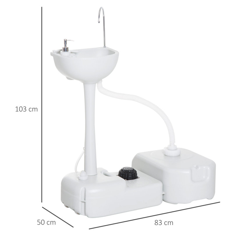 Ahnalee 83cm L x 50cm W Free Standing Handwash Station