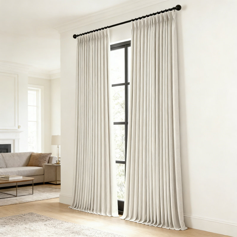 Rideaux occultant 100% lin naturel 2 plis