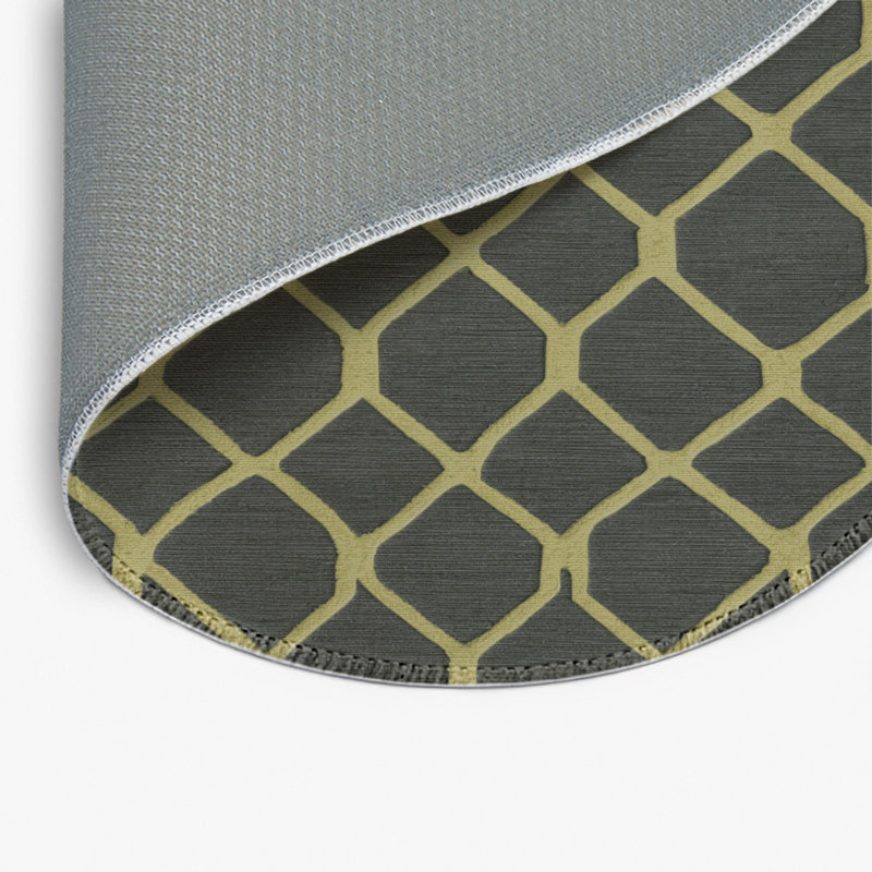 Trellis Brown Indoor and Outdoor Area Rug, Round 5'