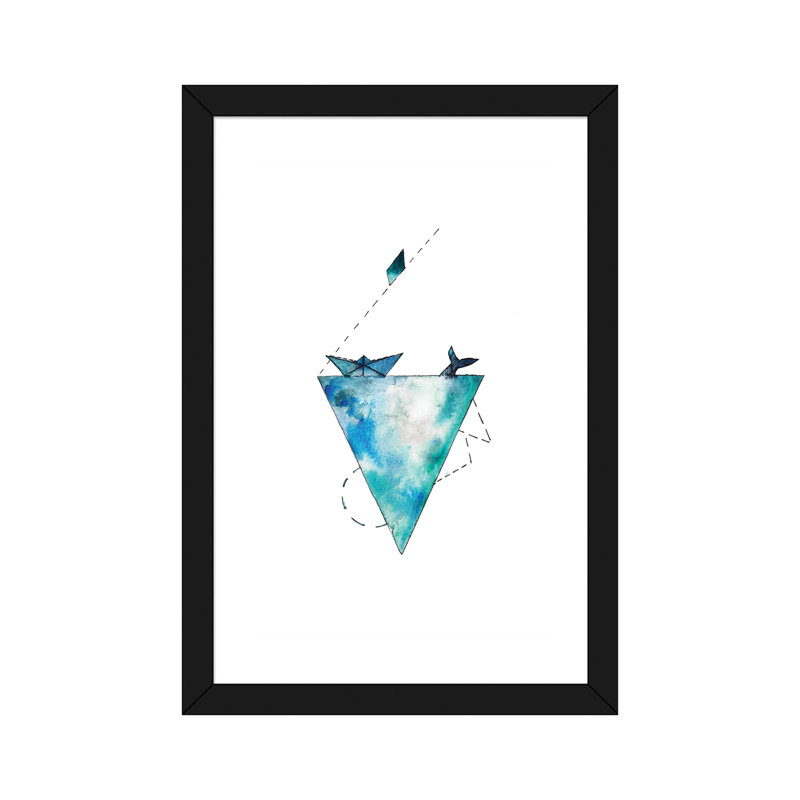 Art pour bateau, H 24 po x l 16 po x P 1 po, Papier avec cadre noir