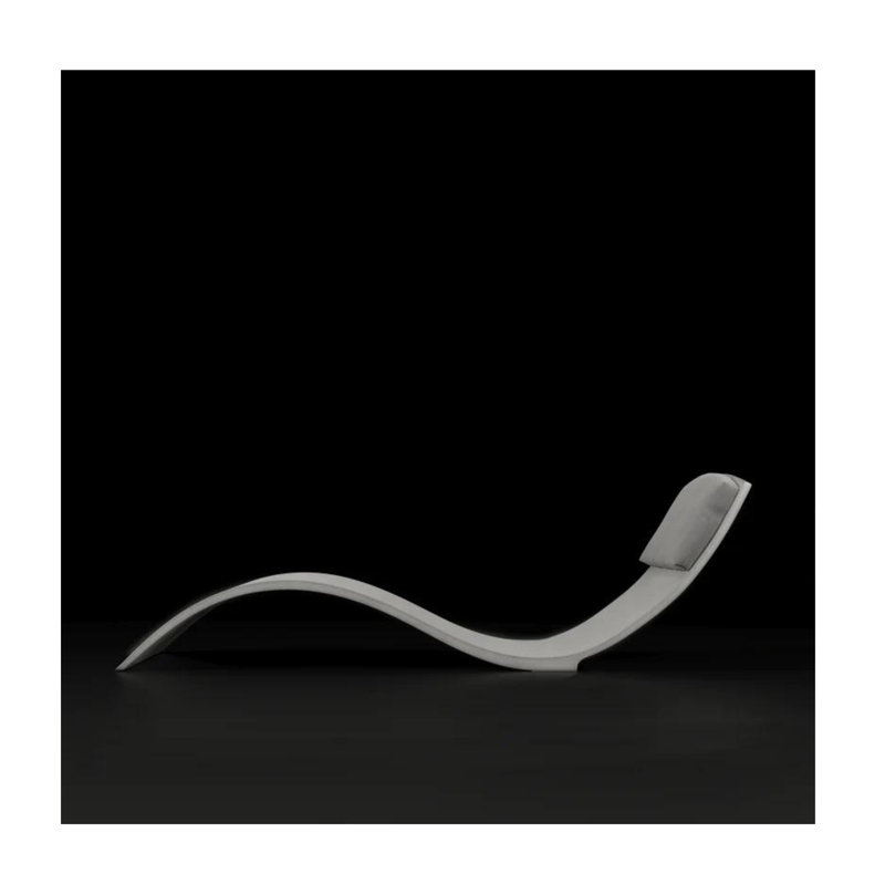 Chaise longue simple 70 po avec coussins Jayesh The Curve