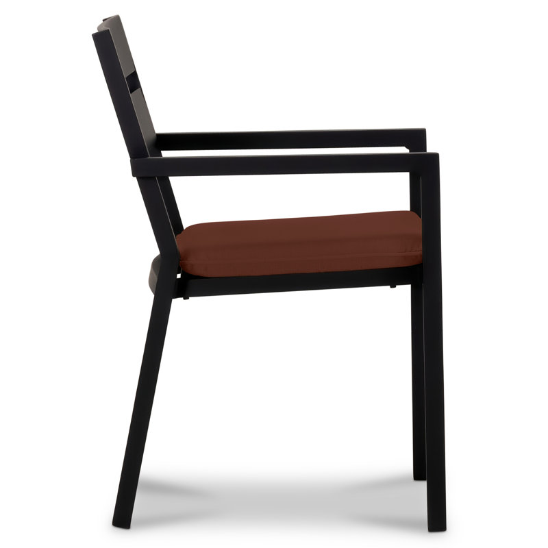 Pacifica Dining Arm Chair - White - Canvas Flax, Canvas Henna Sunbrella® Canvas, Black