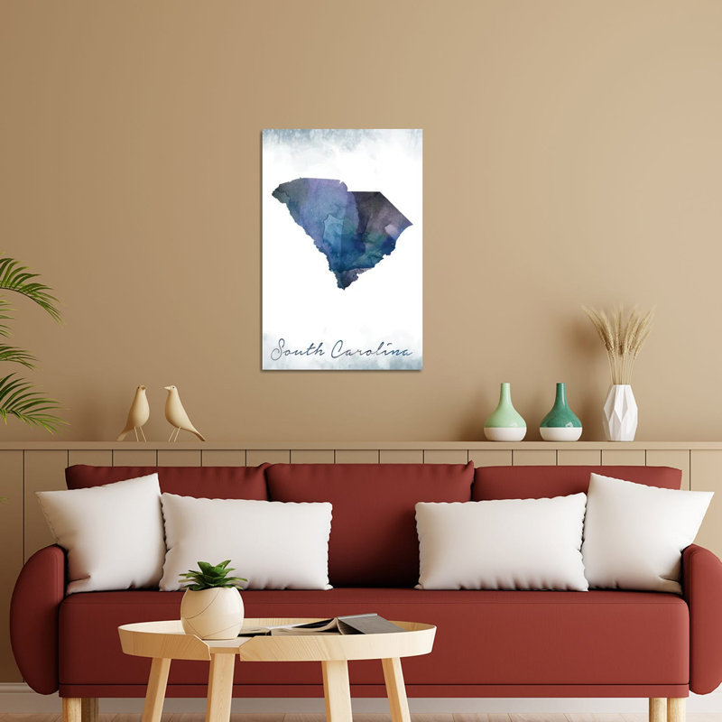 South Carolina State, impression bleutée sur verre acrylique, H 32 po x l 24 po x P 0,25 po
